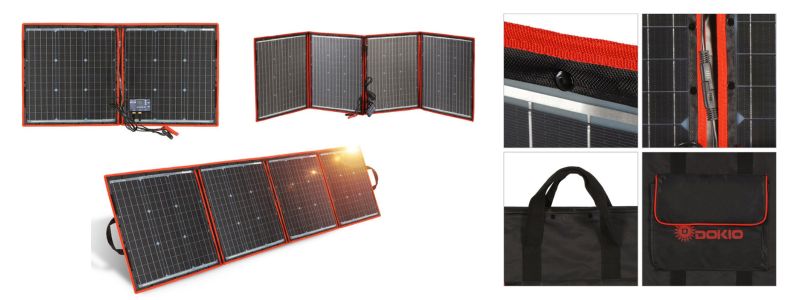 Dokio draagbare zonnepanelen aanbod